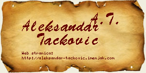 Aleksandar Tacković vizit kartica